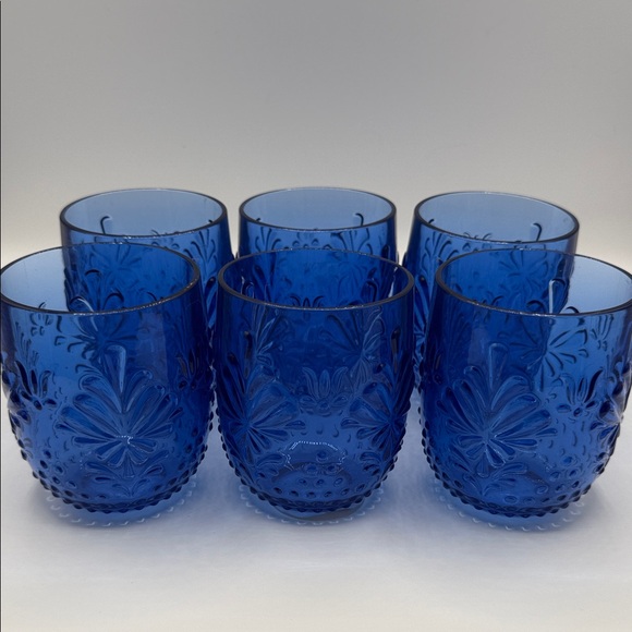 The Pioneer Woman 6 - Sunny Days Cobalt Steamless Wine 13oz - Picture 2 of 5